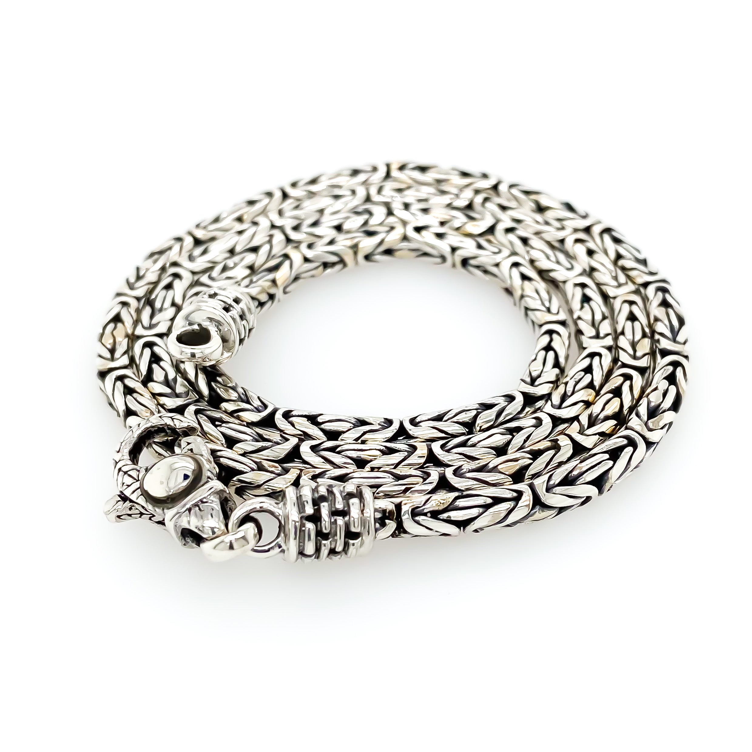 Sterling silver byzantine / foxtail unisex bracelet chain, 7 inch OR 1 -  South Paw Studios Handcrafted Designer Jewelry